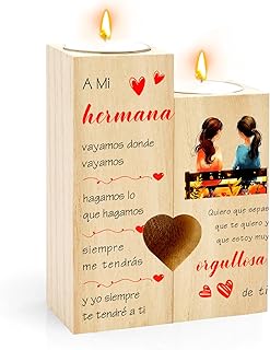 Best Sister Gift Wooden Candle Holder Gift Ideas for Long Distance Bestie Friendship Soul Sister Home Decor Heart Candle Holder Meaningful Gifts on Birthday Thanksgiving Day Home Decor