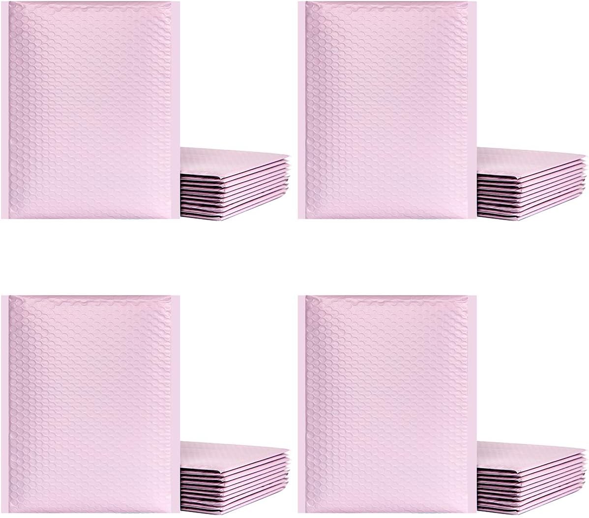 XCGS 8.5x12 Inch Plain Pink Poly Bubble Mailers #2 Padded Bubble Envelopes Pack of 25 Self Seal Bubble Mailing Envelope Bags (Usable Size: 8.5x12in)