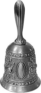 iFavor123 Ornate Hand Bell Intricately Embellished Multi-Purpose Call Bell (Silver)