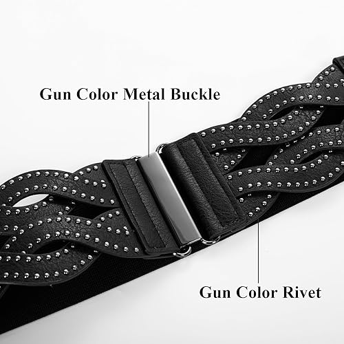 Miniatura 3 de GRACE KARIN Cinturones elásticos anchos para mujer, cinturón elástico vintage, cinturones retro de moda para vestidos