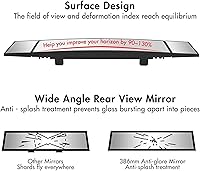 Vista 3 de MAMIKO Gran angular 15.2 "L x 3.15 "H Gran HD Trifold Carrito de Golf Espejo Panorámico para EZGO Yamaha Club Car