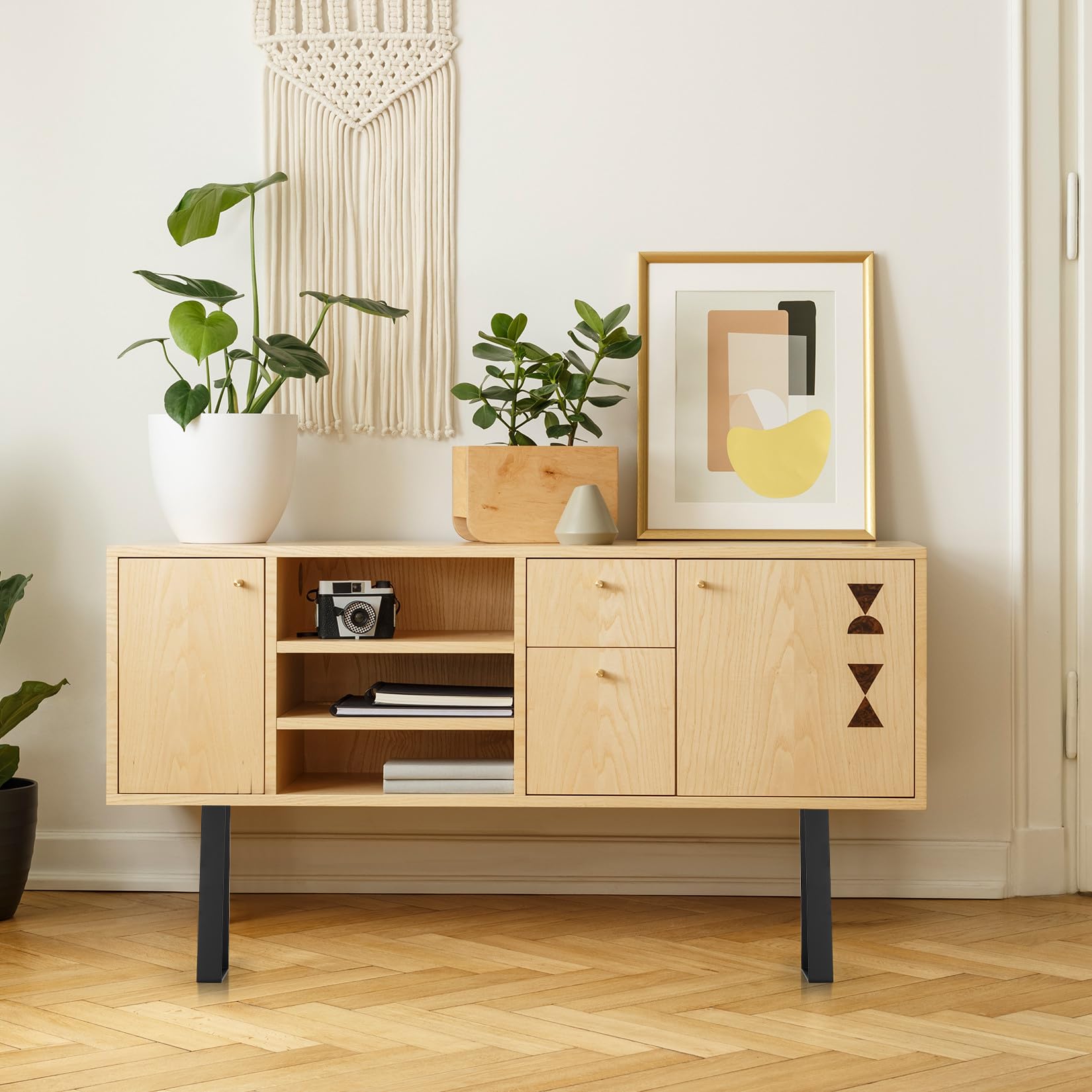 2 Piezas Patas para Muebles, 35,7 cm Patas Mesa Trapezoidales, Patas Mueble, Patas Escritorio, Pies de Soporte Patas para Mesas Sofás Silla Gabinete Estantes Armario Cocina(35,7 cm)