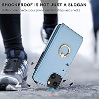 Vista 7 de Folosu Funda compatible con iPhone 13 con soporte para tarjetas, rotación de 360°, soporte de anillo de dedo con función atril, protección RFID