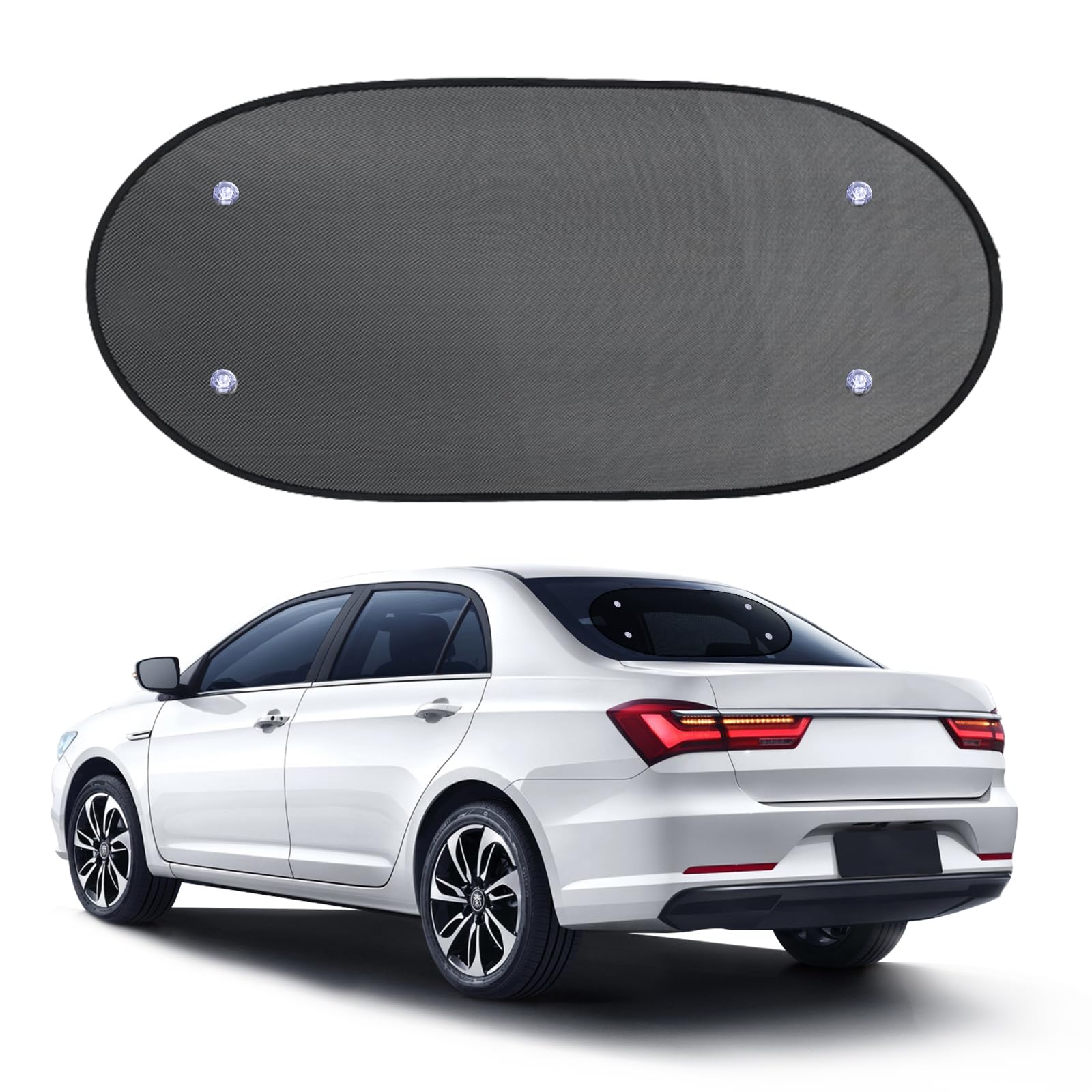 ZATOOTO Auto Sonnenblende für Heckscheibe, Sonnenschutz Auto Baby, Faltbare Auto Heckscheibe Sonnenblende mit Saugnäpfen, Sichtschutz Fenster, Mesh Heckscheibenblende, UV Schutz, 110x60 cm