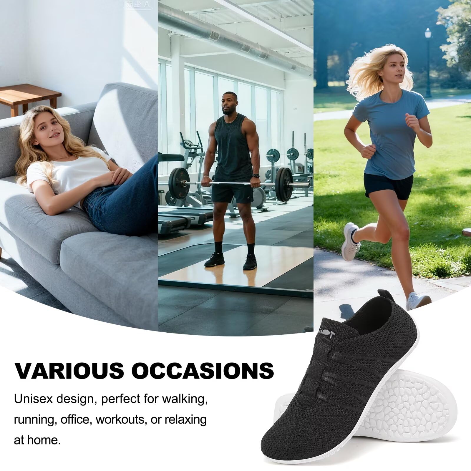 Merdoo Zapatillas de deporte para mujer y hombre, ligeras, cómodas, sin cordones, antideslizantes, para gimnasia, transpirables, unisex, talla 37-45