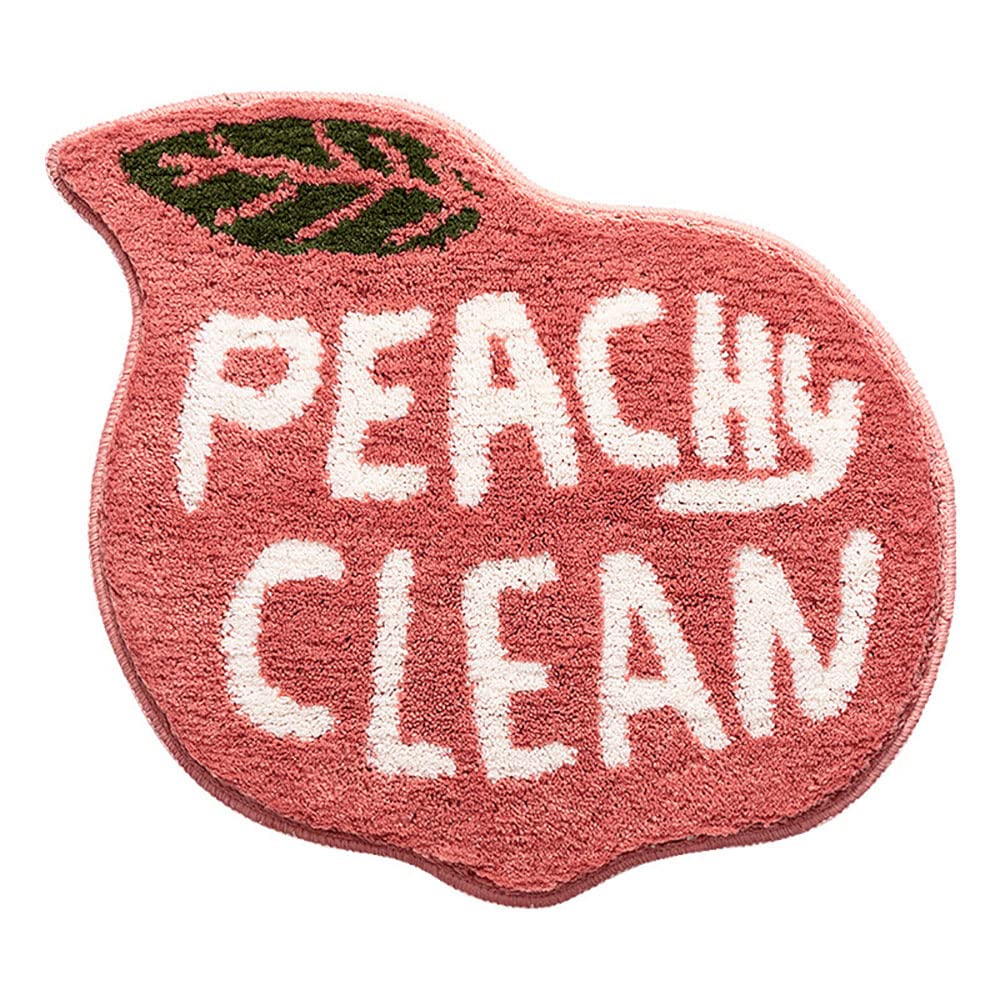 tooloflifePeach Bath Mat, Funny Cute Bath Mat Peachy Clean Bath Mat, Non-Slip Washable Peachy Foot Mat Doormat for Bathroom Bedroom Kitchen Living Room