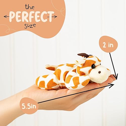 Miniatura 4 de Forest & Twelfth Jirafa de peluche, mini juguete de peluche para niños, recuerdos de fiesta de safari y bolsas de golosinas, premios de caja del