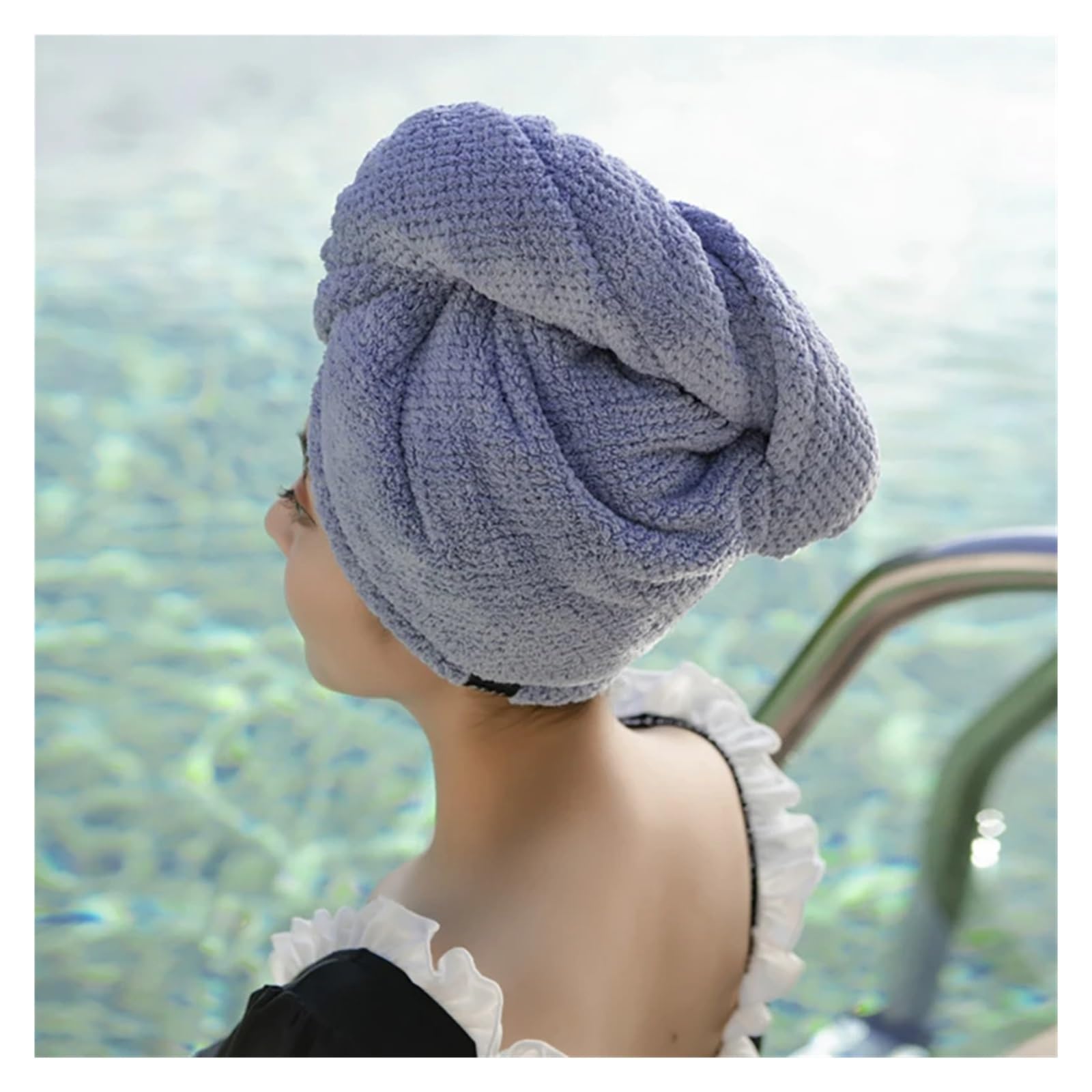 Toallas Para Secar El Pelo 4 Uds toalla for el cabello de microfibra, envoltura de secado de cabello antiencrespamiento for mujeres y hombres, sombrero for cabello seco, súper absorbente, gorro de bañ