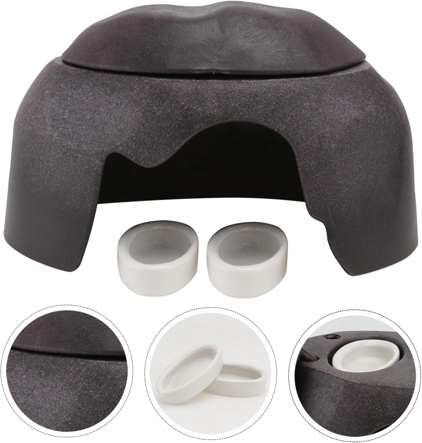 Toyvian 2pcs Turtle Hiding Cave with Ceramic Basin Humidification Shelter for Reptiles for Terrarium Decor s for Little Reptiles and Tortoises