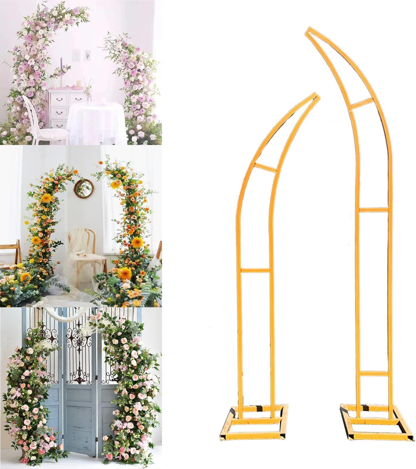 Moon Shaped Garden Arch Set for Wedding Ceremony Backdrop Event Decoration