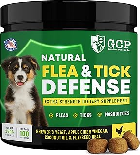 Flea Pills for Dogs - 100 Chicken Flavored Chewables - Tasty Chews for Dogs - Guardian's Choice Brand Comprehensive Flea and Tick Support