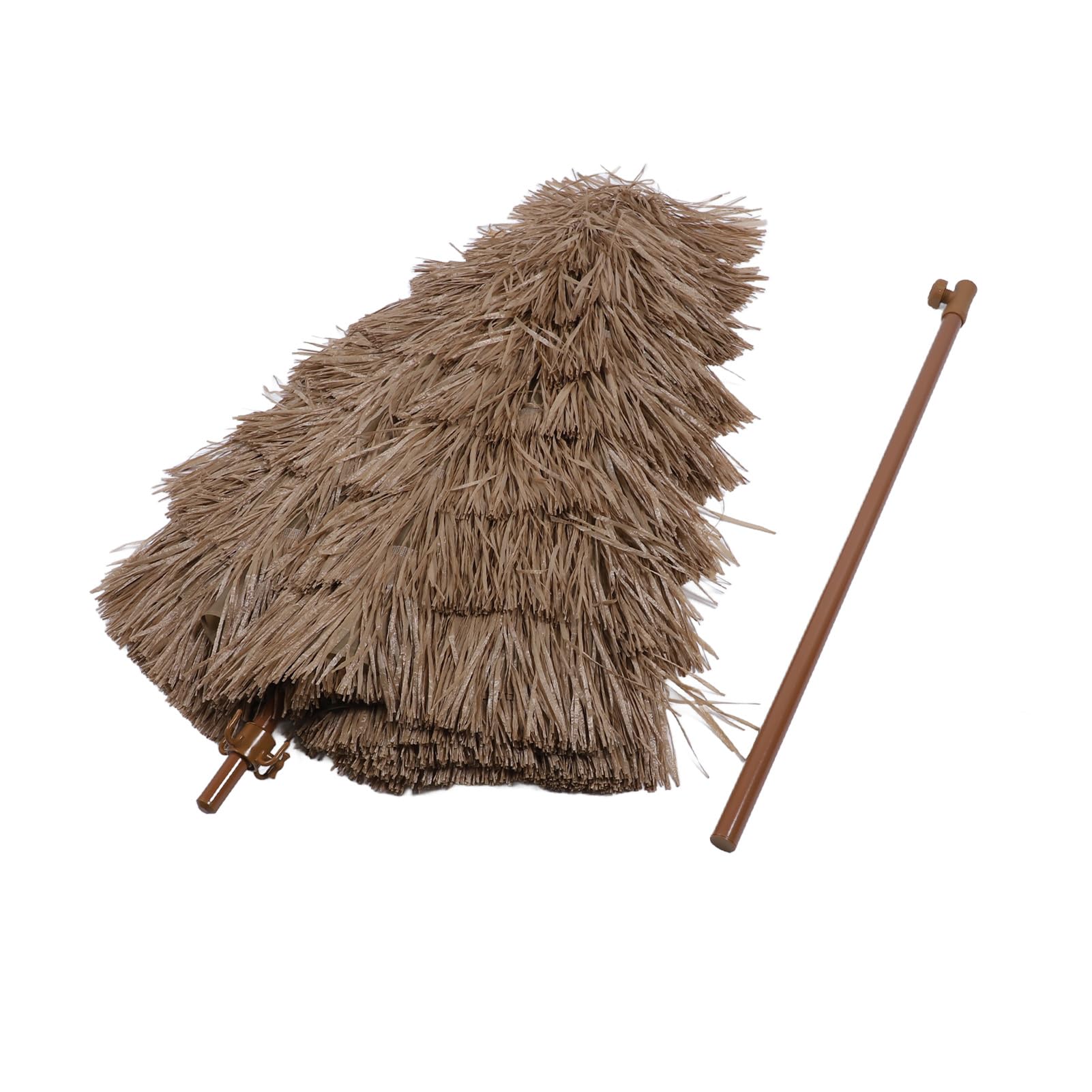 Jiawu Parasol Przeciwsłoneczny ze Strzechy Parasol Plażowy ze Słomy Odpinany Ogrodowy Stali PP, z Poliestru, z regulacją Wysokości, Składany, Przenośny, Symulowany Dachowy Pokryty strzechą