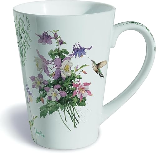 Lissom Design Tazas  Taza de café para té caliente, café con leche de cacao o moca, taza de porcelana de 12 onzas, brisa de lago