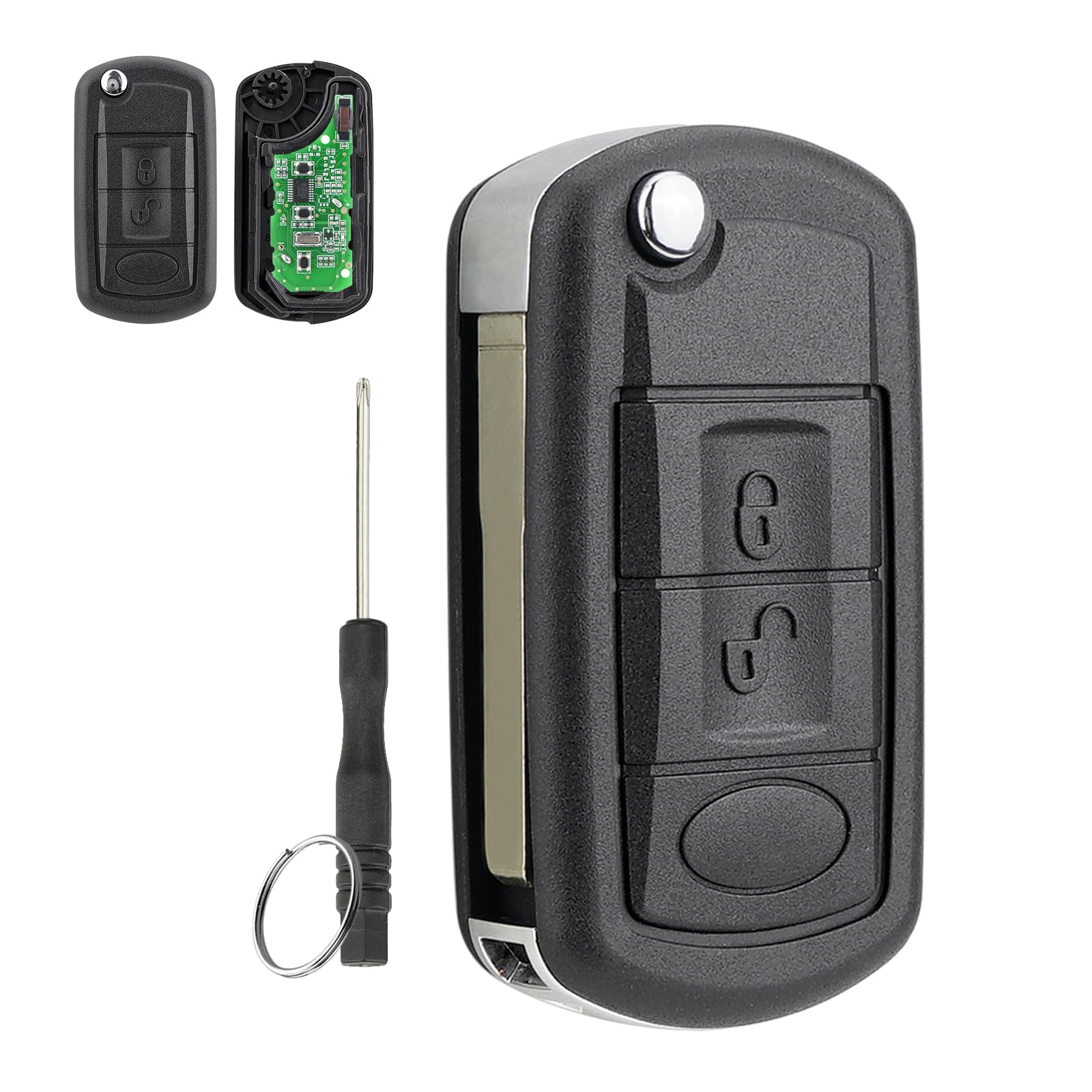 433MHZ Remote Key Fob For Land Rover Discovery 3 Key Fob Range Rover Sport Key Fob 2004 - 2010 Discovery 3 Remote LADNROVER Key PCF7941 ID46 Chip with HU101 Blade