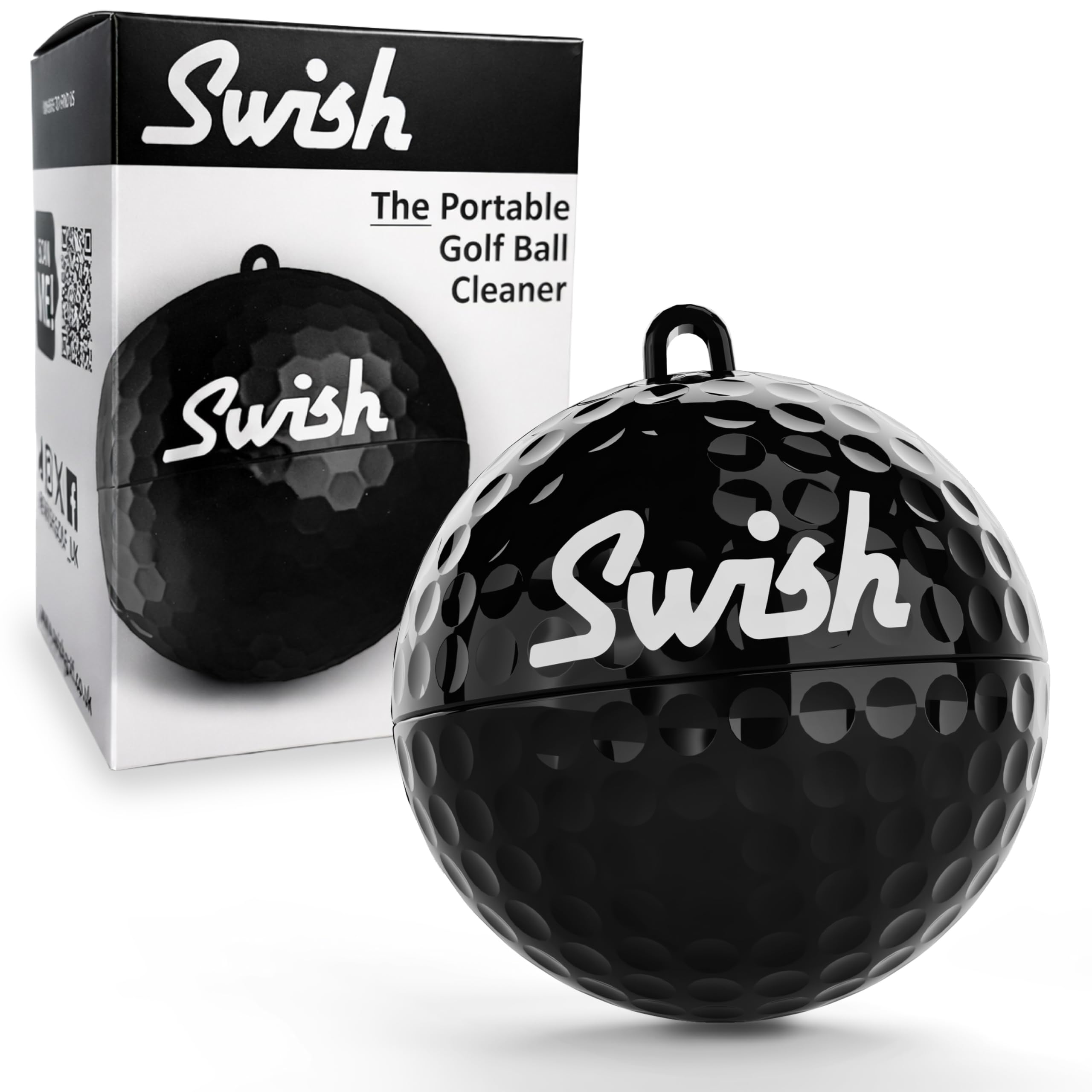 Swish Portable Golf Ball Cleaner - Compact Golf Ball Cleaning Kit & Golf Bag Accessory - Quick & Simple Cleaning with Clip-On Design and Separate Belt Towel - The Perfect Father's Day Golf Gift — image 1