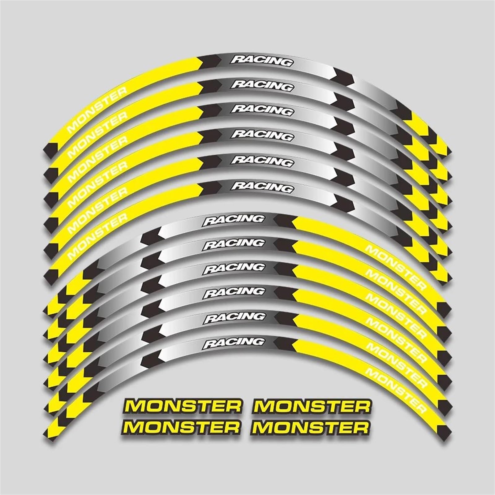Motorcycle Wheel Stickers Stripes Reflective Rim for Ducati for Monster 695 696 795 796 1100 1100S 797 821 Motorbike(Color3)