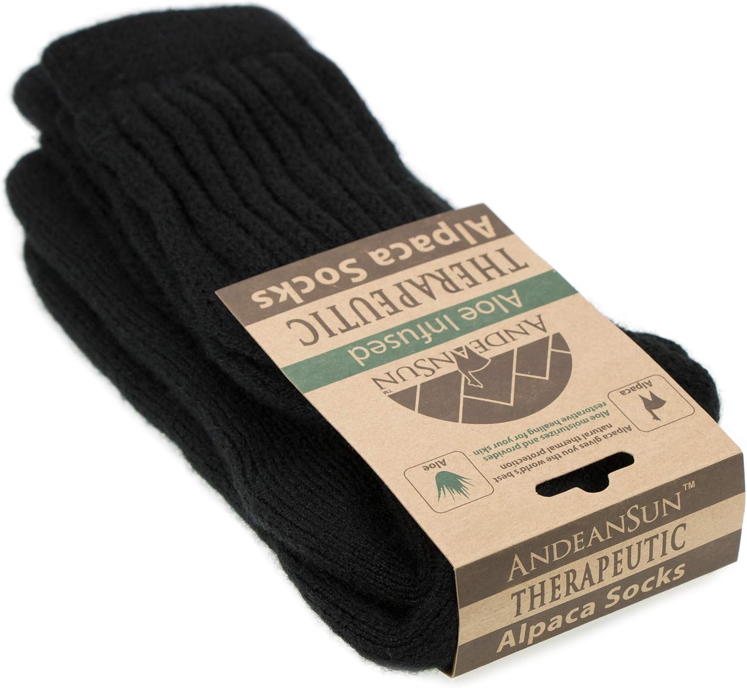 Vista 7 de AndeanSun Warm Therapeutic Crew Alpaca Socks for Circulation Unisex