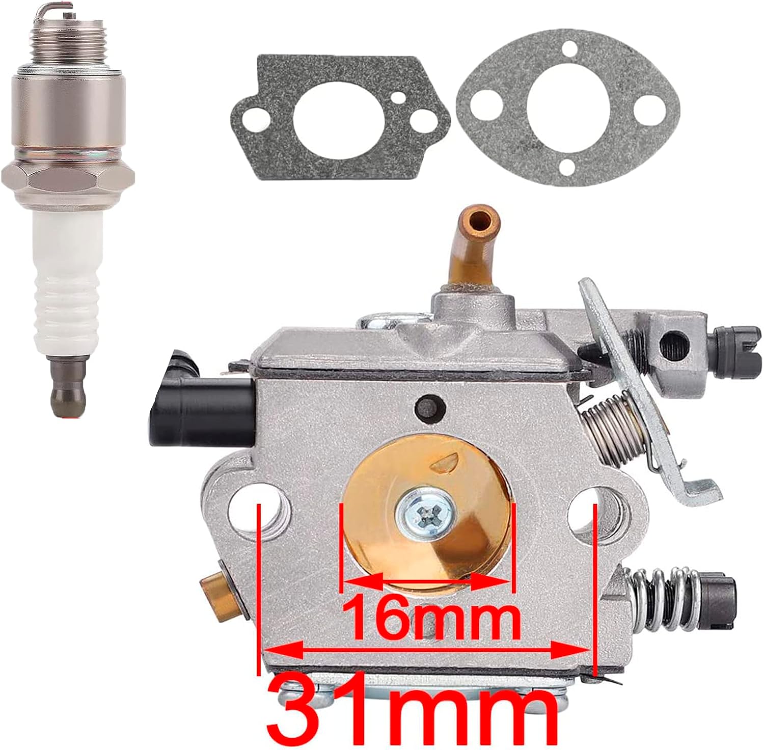 Carburetor Kit with Gasket Spark Plug 4Pcs Air Filter for Walbro WT-194 Stihl 024 026 MS240 MS260 Chainsaw