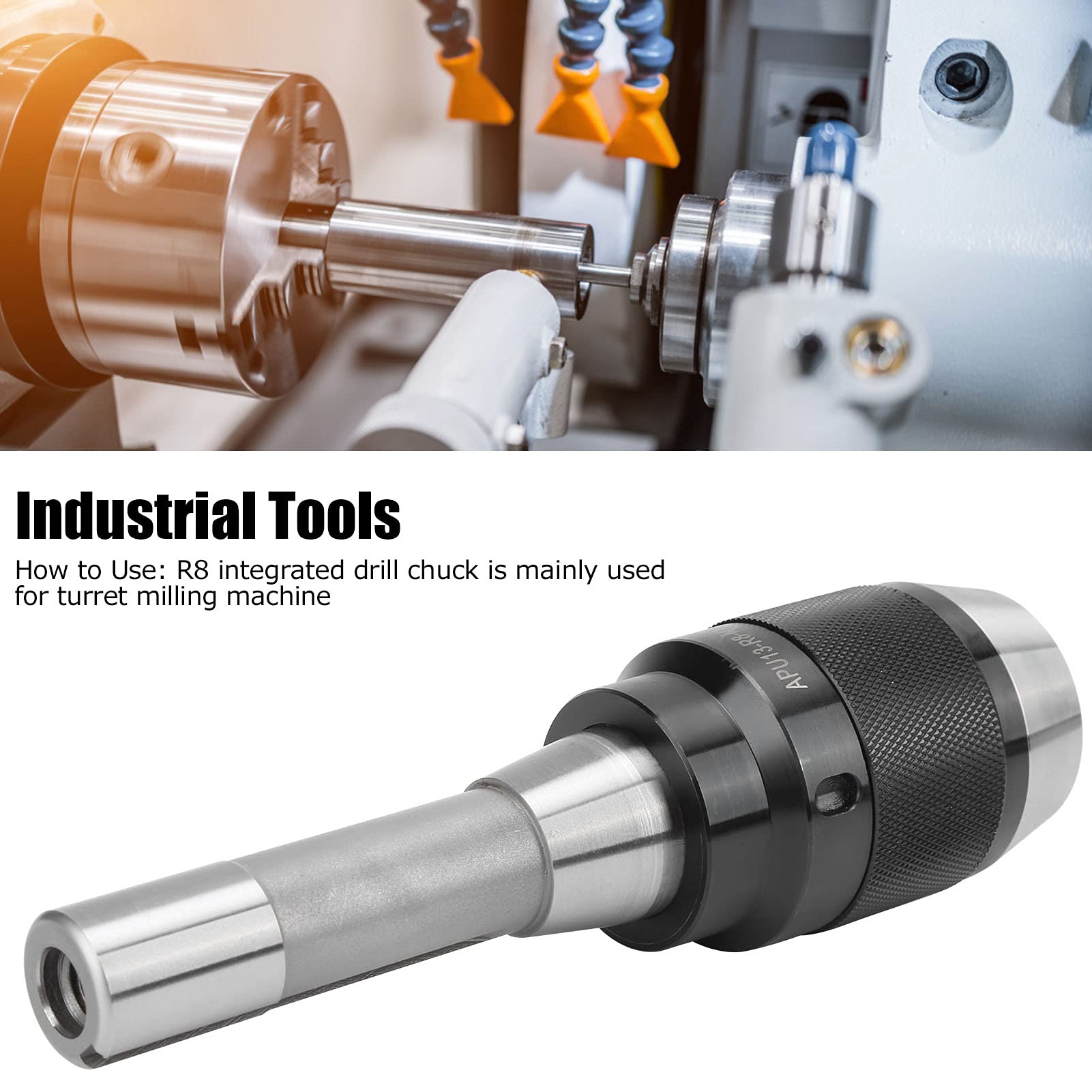 Mandrino per Trapano Integrale, Design Senza Chiavetta con Materiale Premium 40Cr, Serraggio Automatico e Intervallo di Serraggio da 1 a 13 Mm per Fresatrice