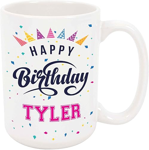 Taza de café Tyler de feliz cumpleaños