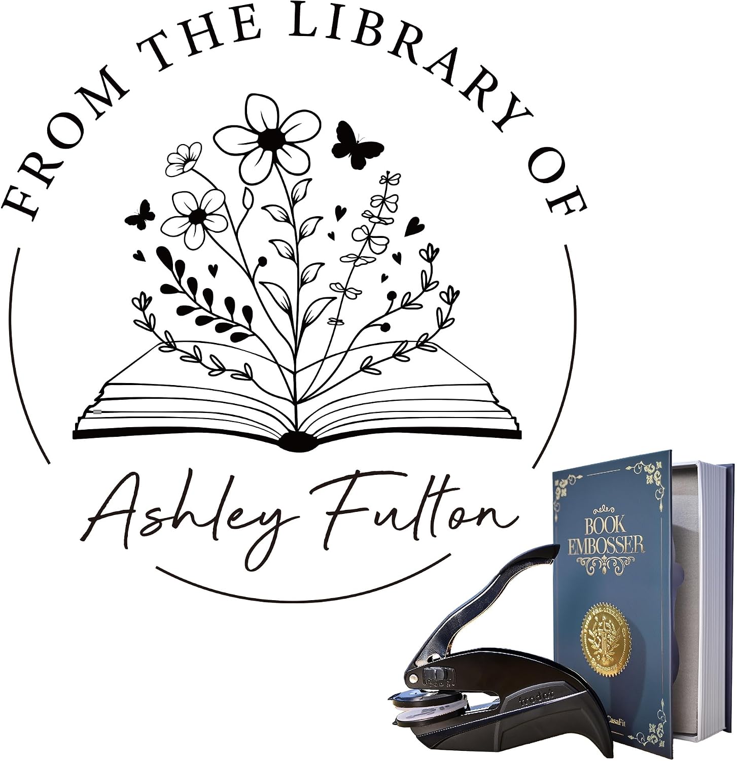 Personalized Book Embosser - Custom Library Stamp for Book Lovers