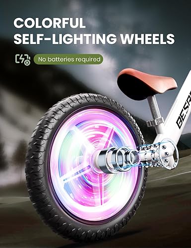 Miniatura 2 de Bicicleta de equilibrio para niños de 2 años, marco totalmente metálico y ruedas todo terreno de 12 pulgadas, bicicleta para niños de 24 meses a 5