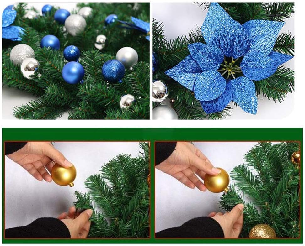 HIIXHC Christmas Illuminate Garland - 8.8 ft Rattan Artificial Flower Vine Plants Outdoor Decorations, Battery Operated (Battery Not Included)