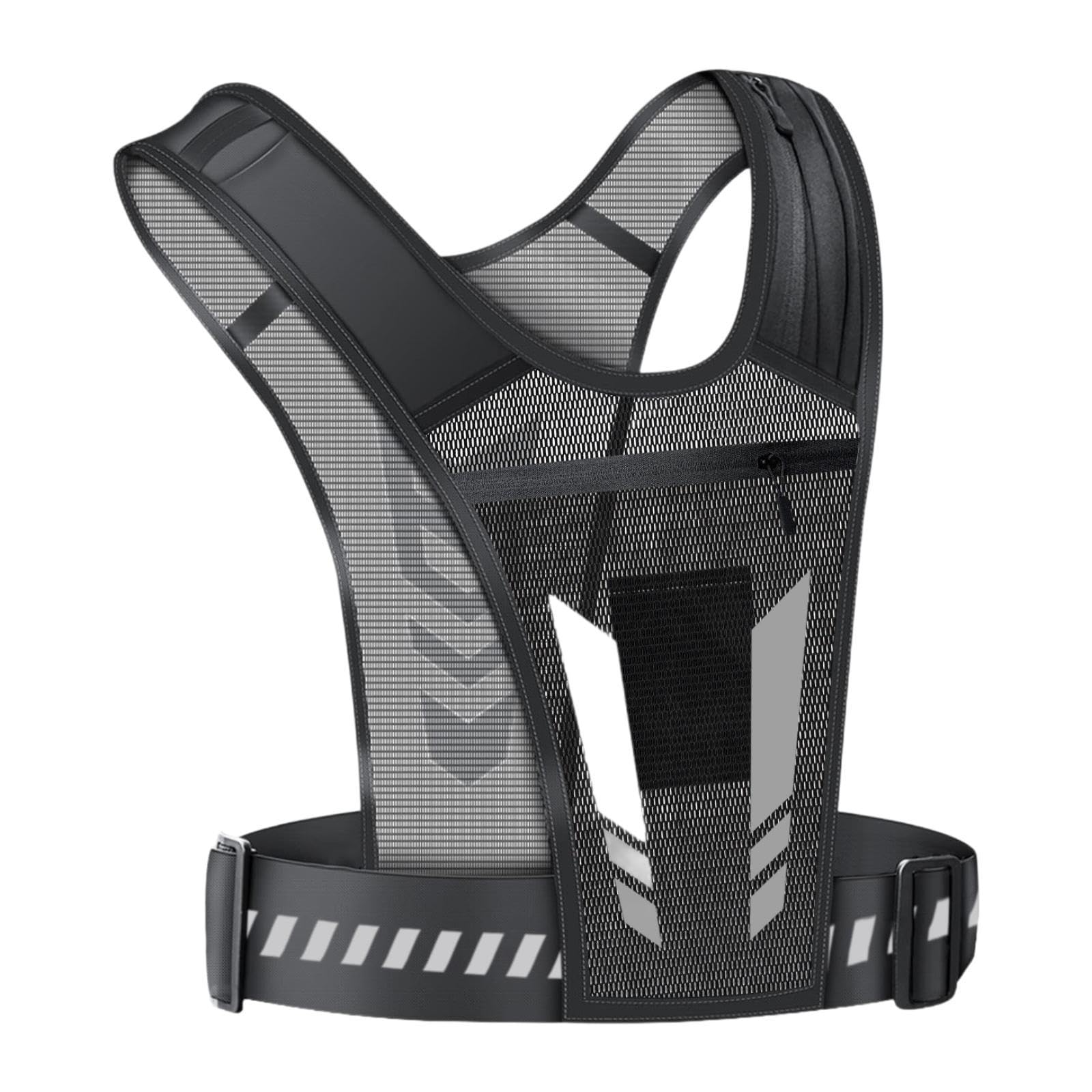 THE STYLE SUTRA® Running Vest with Reflective Strips Chest Bag Chest Phone Holder for Workout Black-image-29