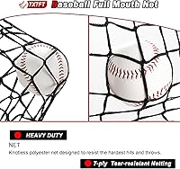 Vista 5 de Red de práctica de sóftbol de béisbol de 7 x 7 pies, red de lanzamiento, red de bateo, con sistema de recolección de pelotas grandes, kit