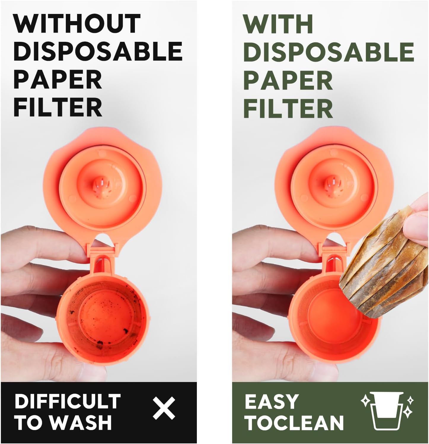 Disposable Paper Coffee Filters K Cup Paper Filters for K-eurig Single Brewer Reusable Cups, K-Cup Coffee Pods, Fit Most K eurig Single Serve Filter Brands Coffee Pods (White 100 Count, Large) - Image 5