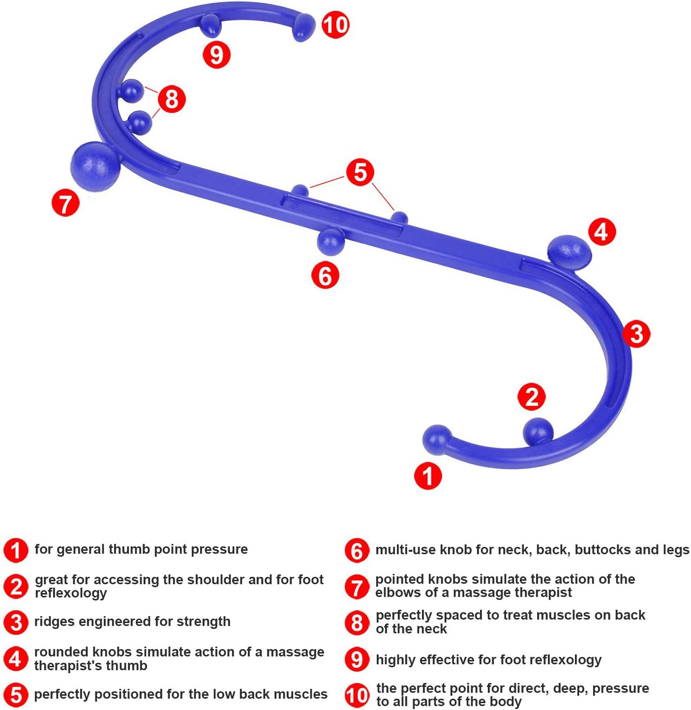 Sokiss Trigger Point Massager - Therapy Roller Ball Self Back Massager Tools for Lower Back Massage, Neck Massage, Shoulder Massage, Myofascial Release - Full Body Self Massage Stick … : Health & Household