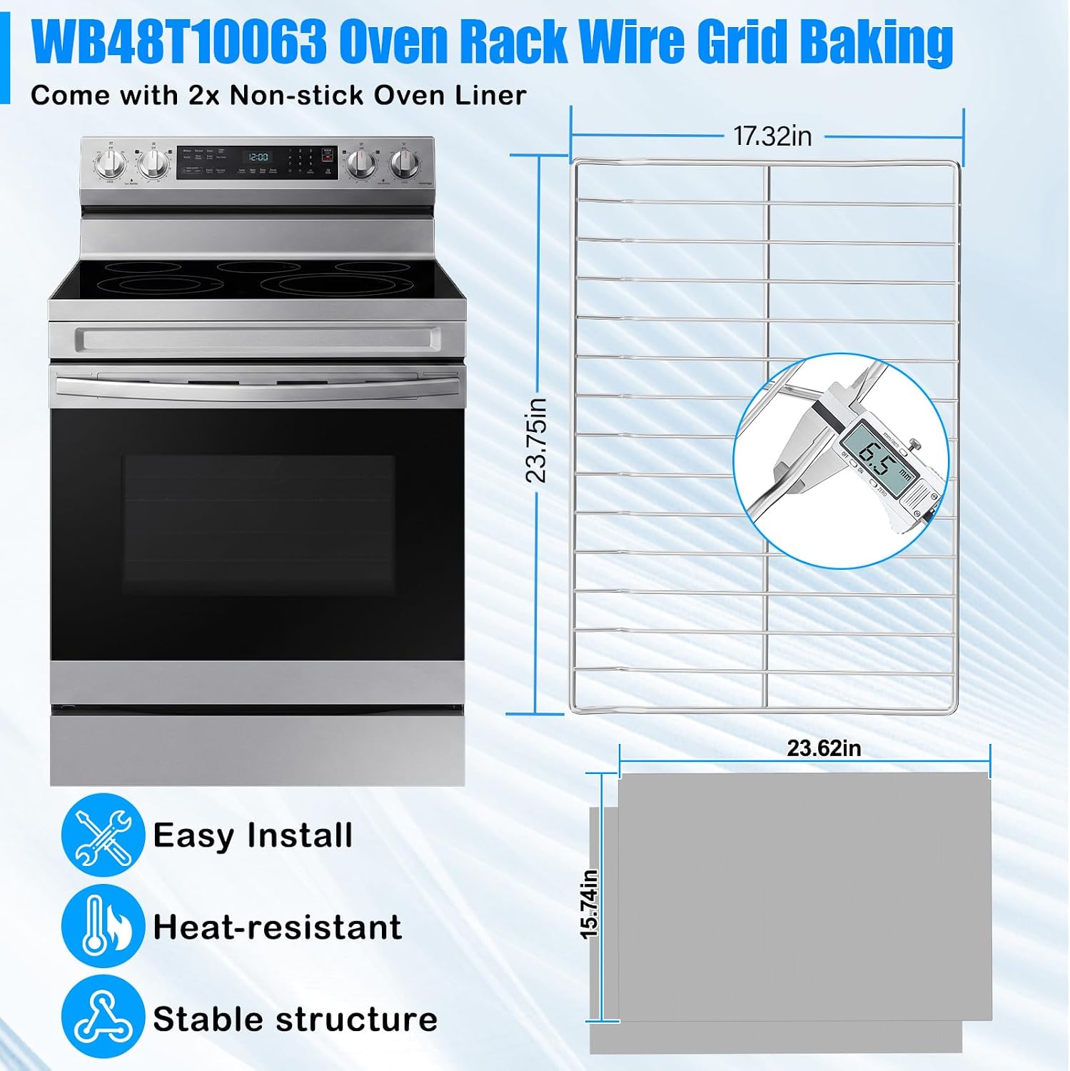UPGRADED WB48T10095 Oven Racks Replacement For GE Oven Rack Replacement