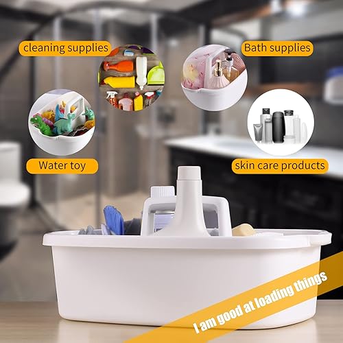 Miniatura 7 de Organizador de suministros de limpieza, cesta de ducha, cesta dividida con asa para dormitorio, baño, jardín, cocina, suministros de limpieza,