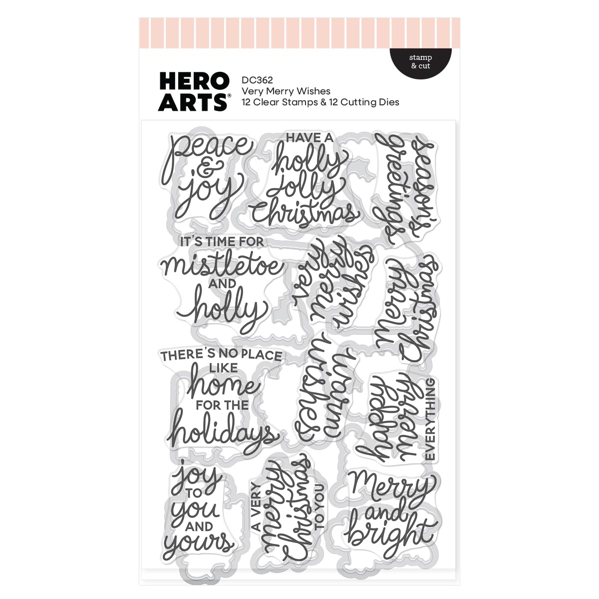 Hero Arts Very Merry Wishes Stamp & Cut