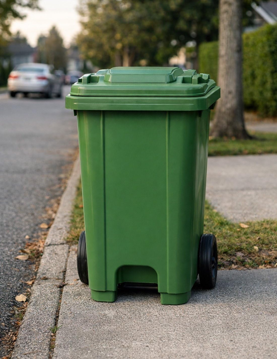 JARDIN202 - Contenedor de basura 120L - Con pedal - Verde