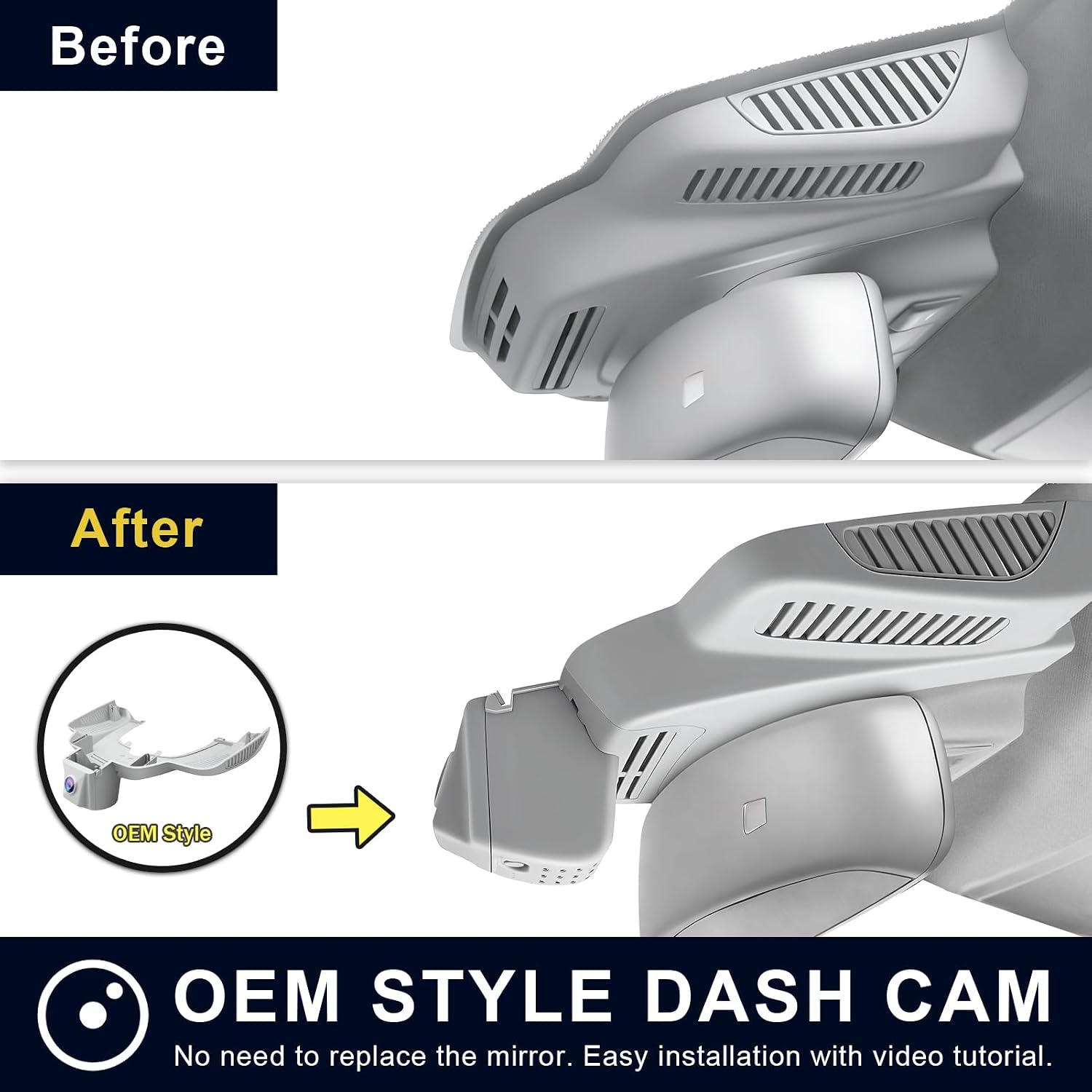 Mangoal 4K Dash Cam Custom fit for Mercedes-Benz GLE(W166/C292) 2016-2019 & GLS(X166) 2017-2019(Model A Gray), 4MATIC, OEM Look, Loop Recording, UHD 2160P Video, App & WiFi, 64GB Card, GPS