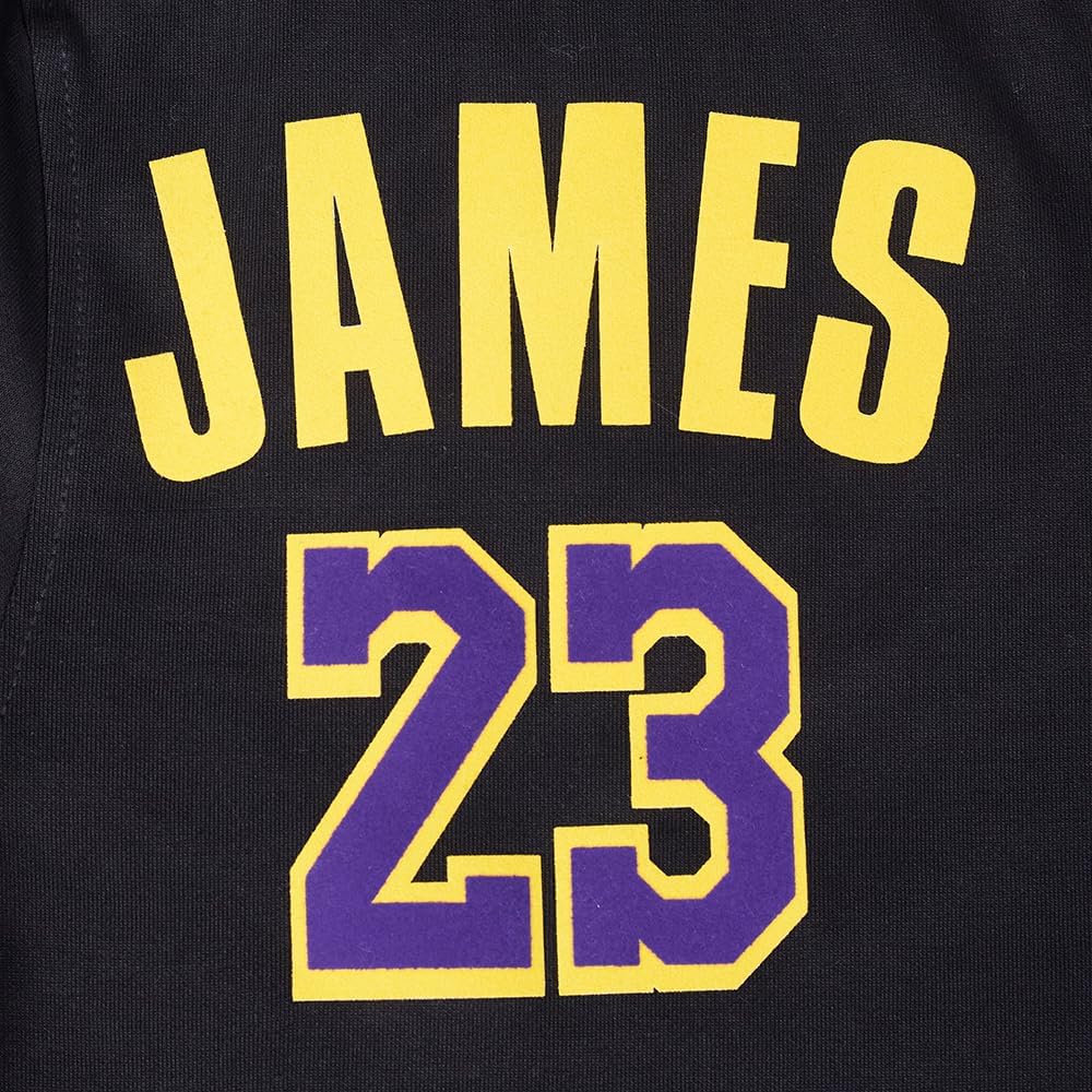 Pro Standard Mens NBA Los Angeles Lakers Lebron James #23 Classic Player Button Down Black/Purple 2XL - Image 7