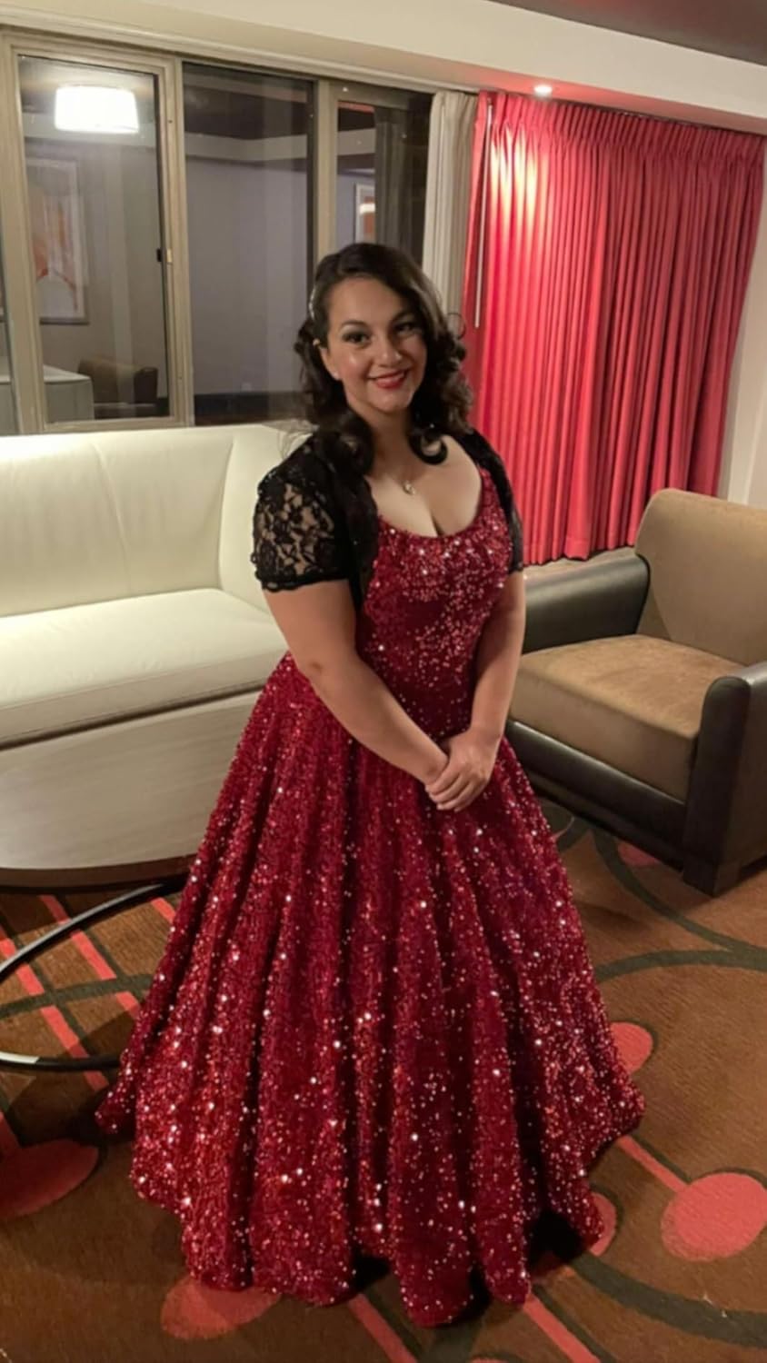 Sequin Prom Dress for Women Spaghetti Straps Formal Dresses 2026 A Line Evening Gown with Pocket