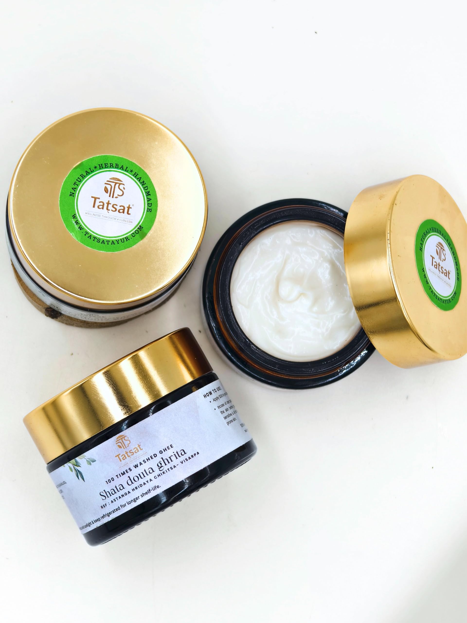 TATSAT, WELLNESS THROUGH AYURVEDA Shata Dhauta Ghrita 100 Times Washed Ghee Anti Aging Nourishing Cream Removes Stretch Marks - Image 2