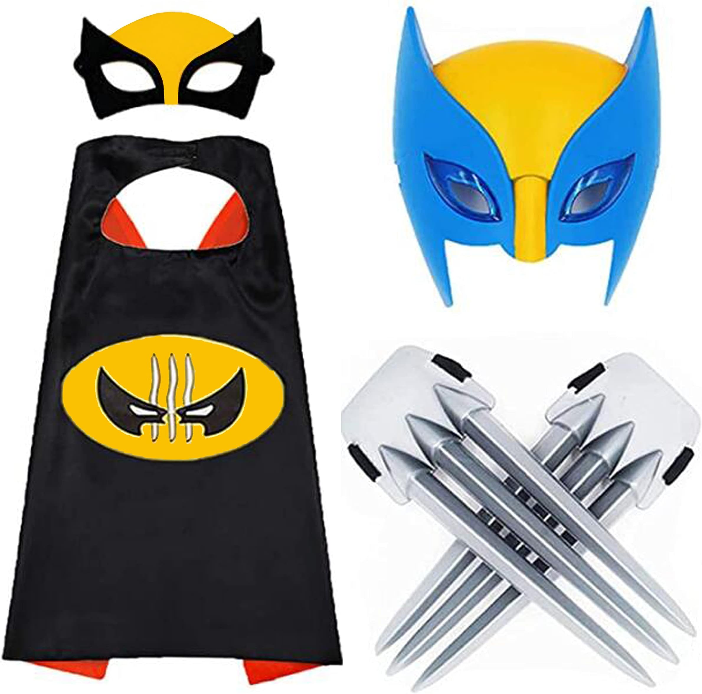 Comics Cartoon cape & Luminous Mask and claws dress up Costumes for kids party