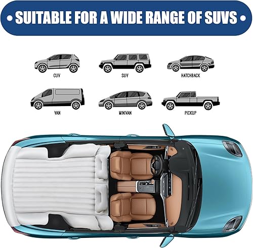 Miniatura 7 de Colchón de automóvil para SUV, MPVcamiones con colchón de aire grueso de doble cara flocado para automóvil con cama de automóvil integrada para