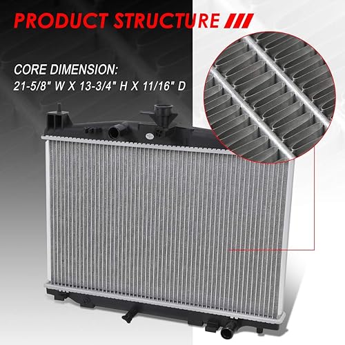 Miniatura 2 de Auto Dynasty DPI 13233 - Radiador de refrigeración de 1 fila de estilo de fábrica compatible con Mazda 2 AT MT 11-14, núcleo de aluminio