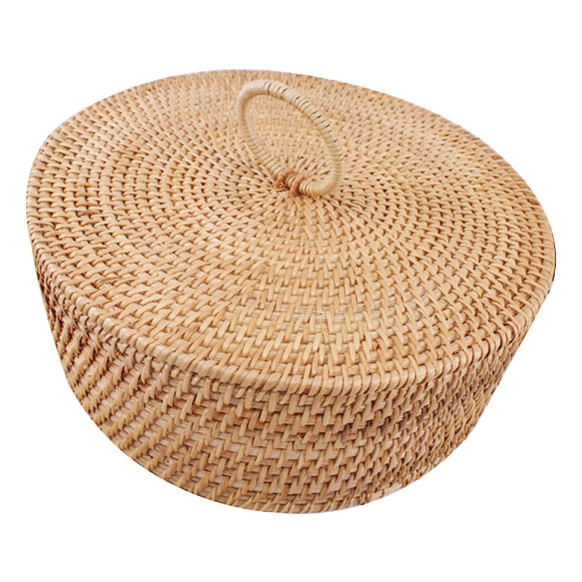 EXCEART Cestino Portaoggetti in Legno Marrone Vintage con Coperchio, Lavorazione Fine e Ecocompatibile, per Conservare Snack e Dolci in Casa