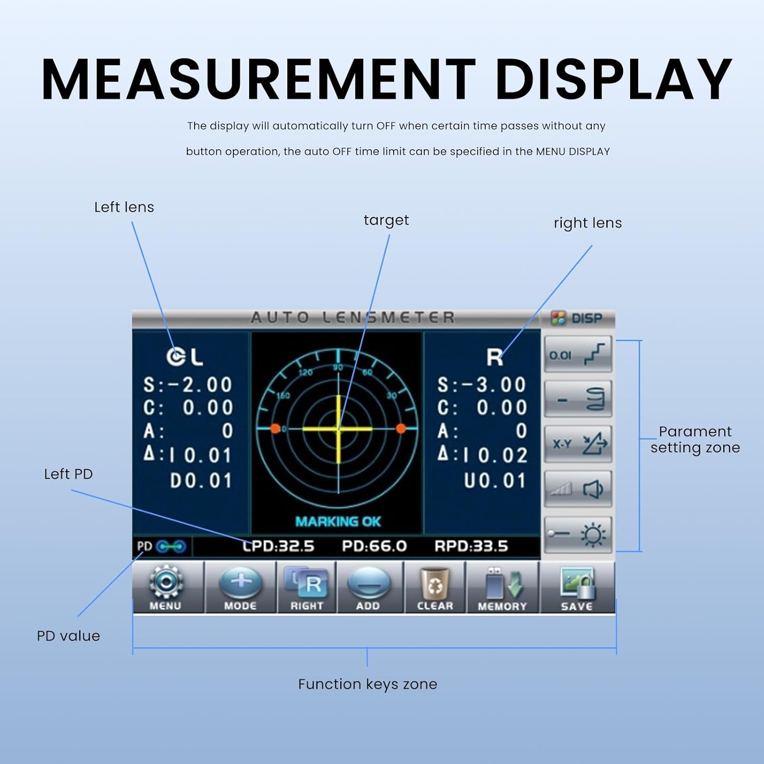 Digital Auto Lensmeter with 7-inch Touch Screen - Digital Focimeter with PD Measurement, UV Detection & Built-in Printer for Ophthalmology