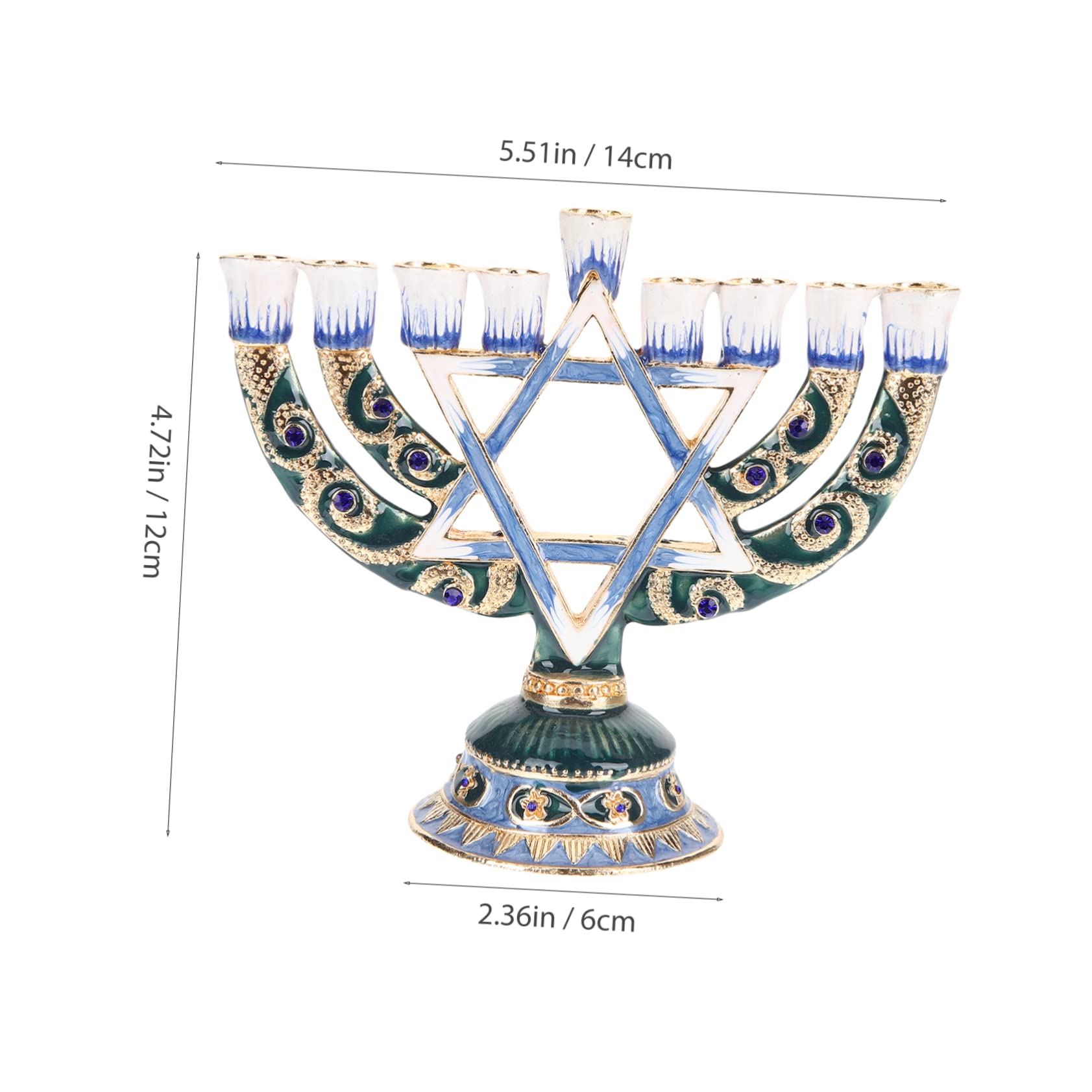 Candelabro Ebraico a 9 Rami in Lega, Portacandele da Tavolo