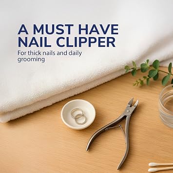Scholl Nail Care Toe Nail Scissors - Heavy Duty Stainless Steel Nail Clippers and Cutter for Thick Nails, Precision Toenail and Fingernail Trimming Tool, Dual-Action Pedicure Tool, Durable, 1 Unit