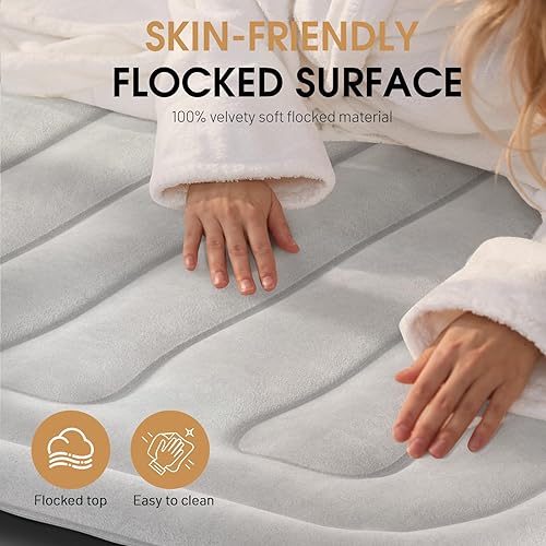 Miniatura 4 de DIVON Colchón de aire tamaño individual con bomba elevada incorporada, colchón inflable de 18 pulgadas con diseño ondulado, colchón inflable en 2