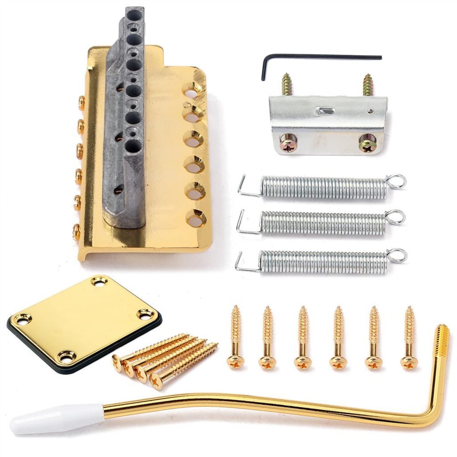 6 Corde per Chitarra Elettrica Ponte Tremolo Strumento Fai da Te Parti di Ricambio per Chitarra Elettrica Oro Kit Ponte per Chitarra elettrica