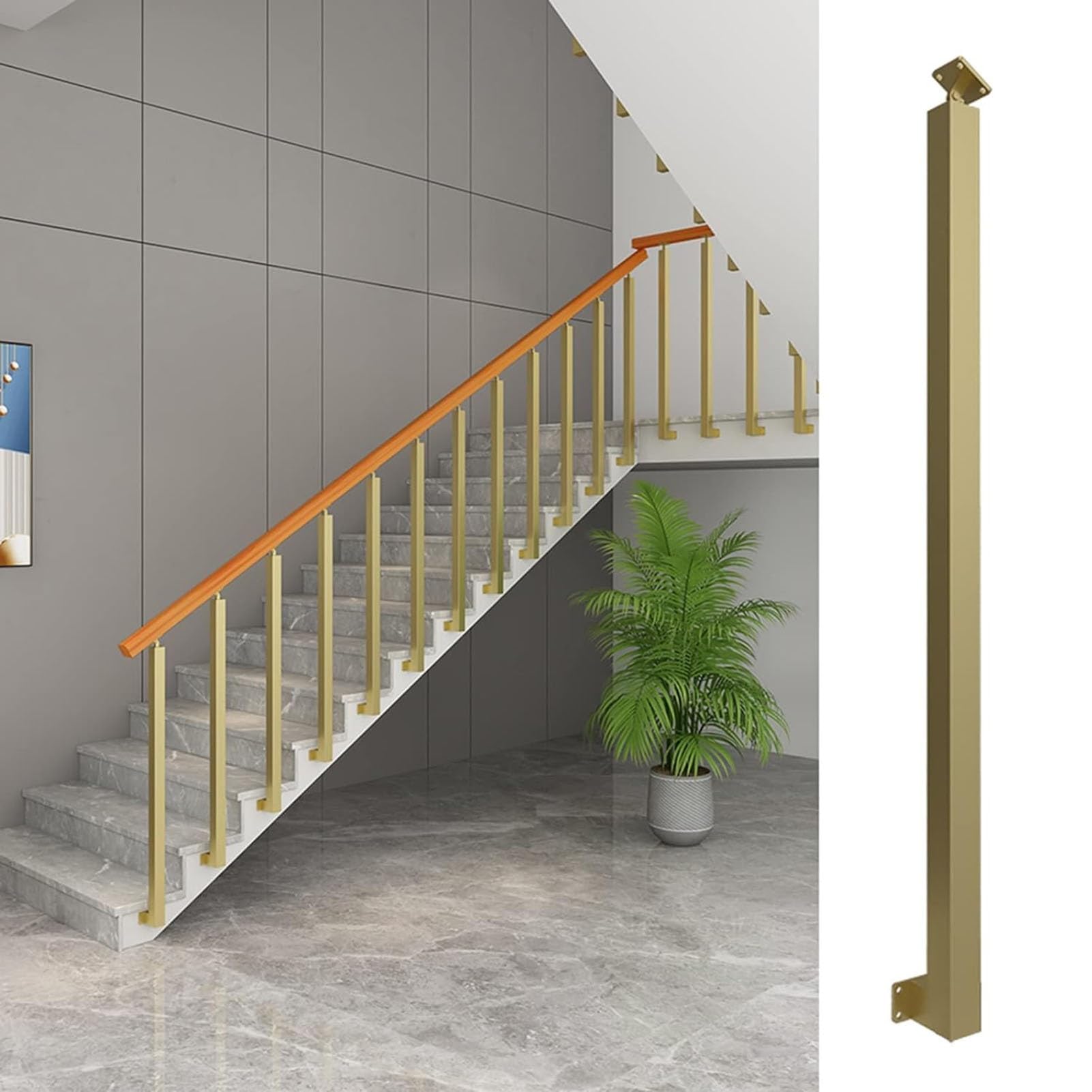 Colonne de support de mains courantes en bois pour escalier, terrasse et balcon extérieur