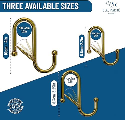 Miniatura 3 de Blau Marité 6 ganchos en forma de S con sistema anticaídas. Gancho en forma de S anticaídas con hebilla de seguridad para evitar caídas. Resistente
